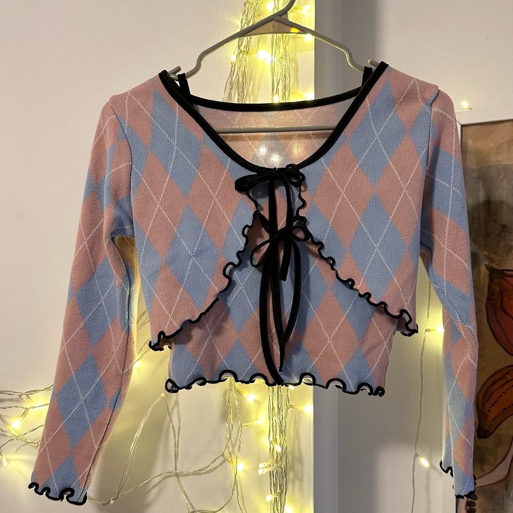 Korean style two piece cardigan set